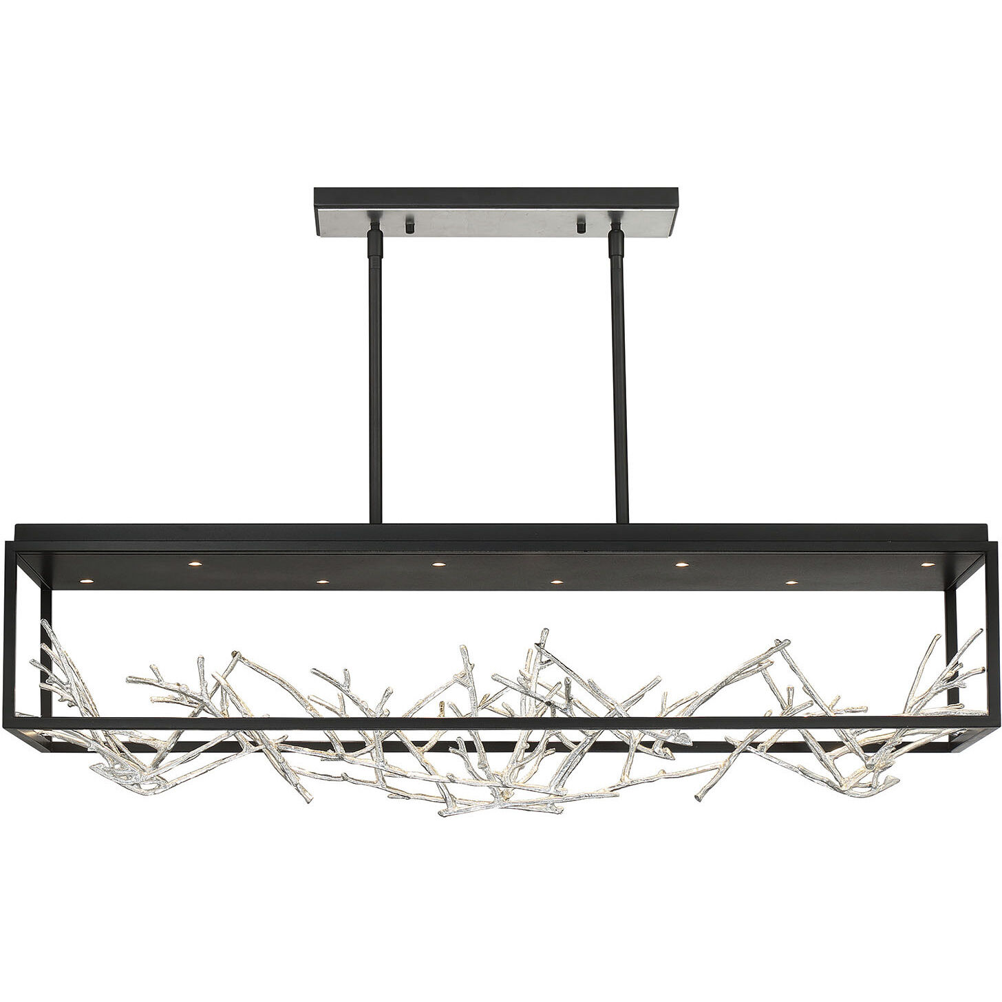 Aerie Linear Chandelier Ceiling Light in Silver and Black