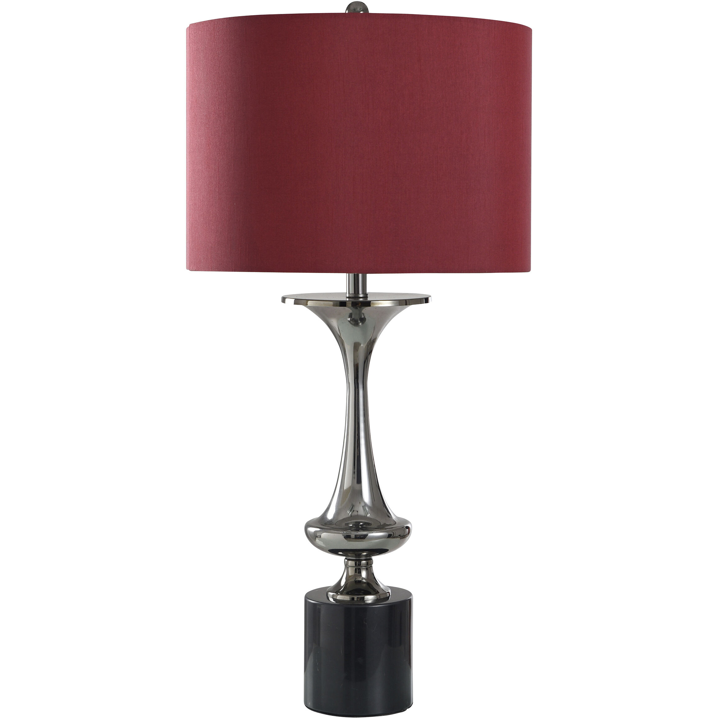 Cameron 33 inch 100.00 watt Tyrus Silver and Black Table Lamp Portable Light