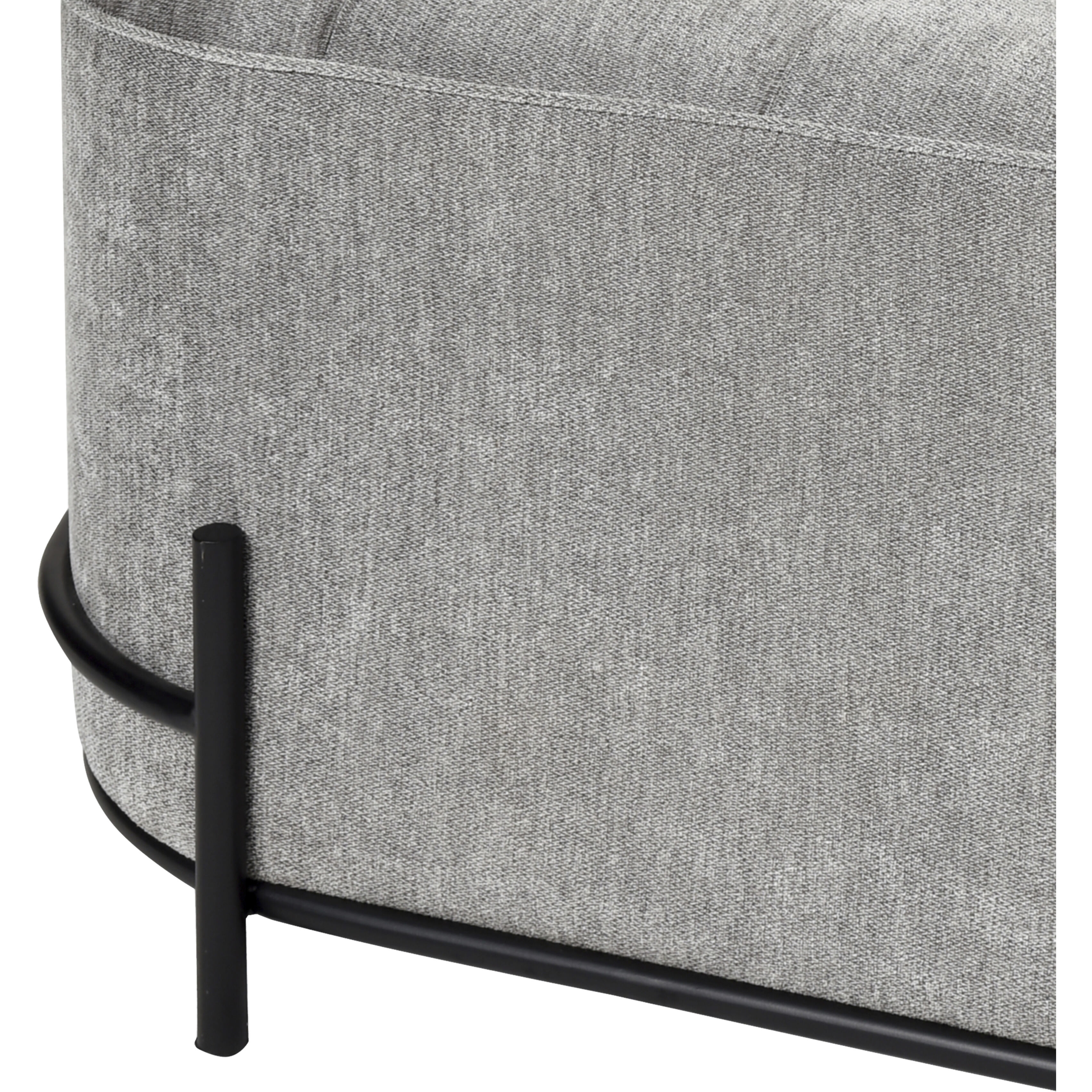 Brida 18.25 inch Gray with Black Ottoman