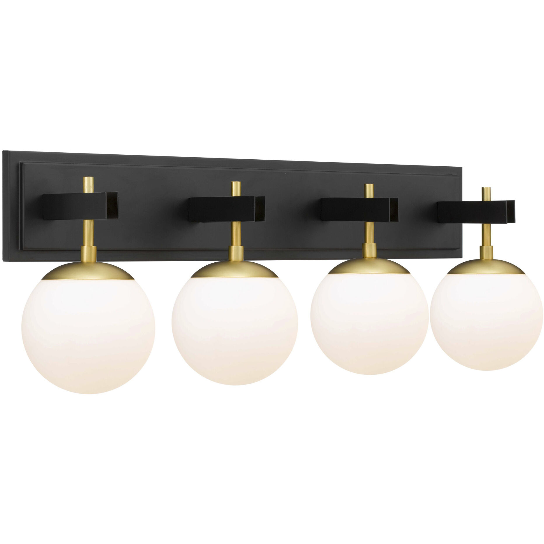 Allie 4 Light 30.25 inch Black/Satin Brass Bath Vanity Light Wall Light