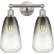 Edison Brookhaven Almond 2 Light 15 inch Brushed Satin Nickel Bath Vanity Light Wall Light in Slate Glass