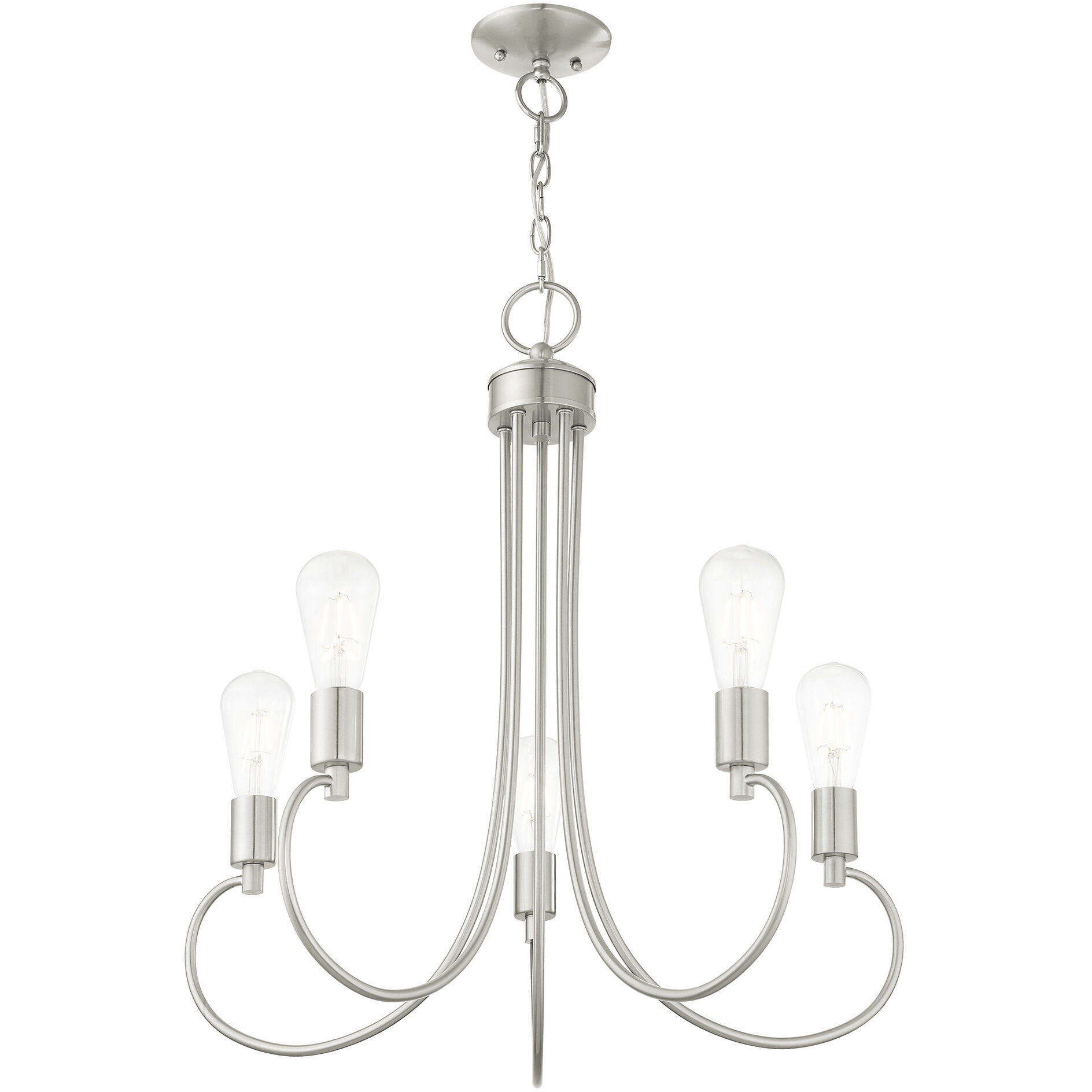Bari 5 Light 25 inch Brushed Nickel Chandelier Ceiling Light