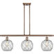 Ballston Farmhouse Rope LED 36 inch Antique Copper Island Light Ceiling Light in Clear Glass with White Rope, Ballston