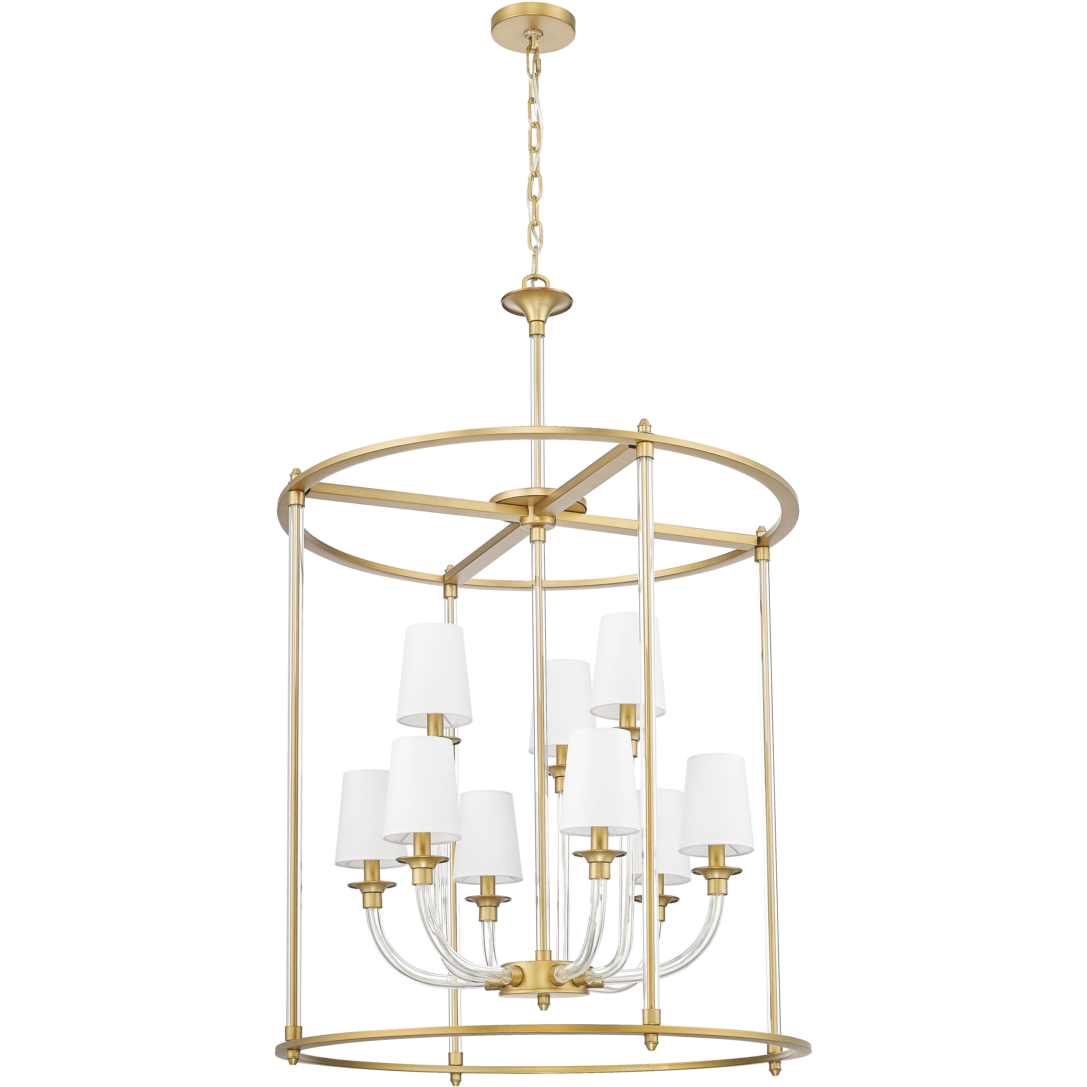 Katerina 9 Light 28 inch Rubbed Brass Chandelier Ceiling Light
