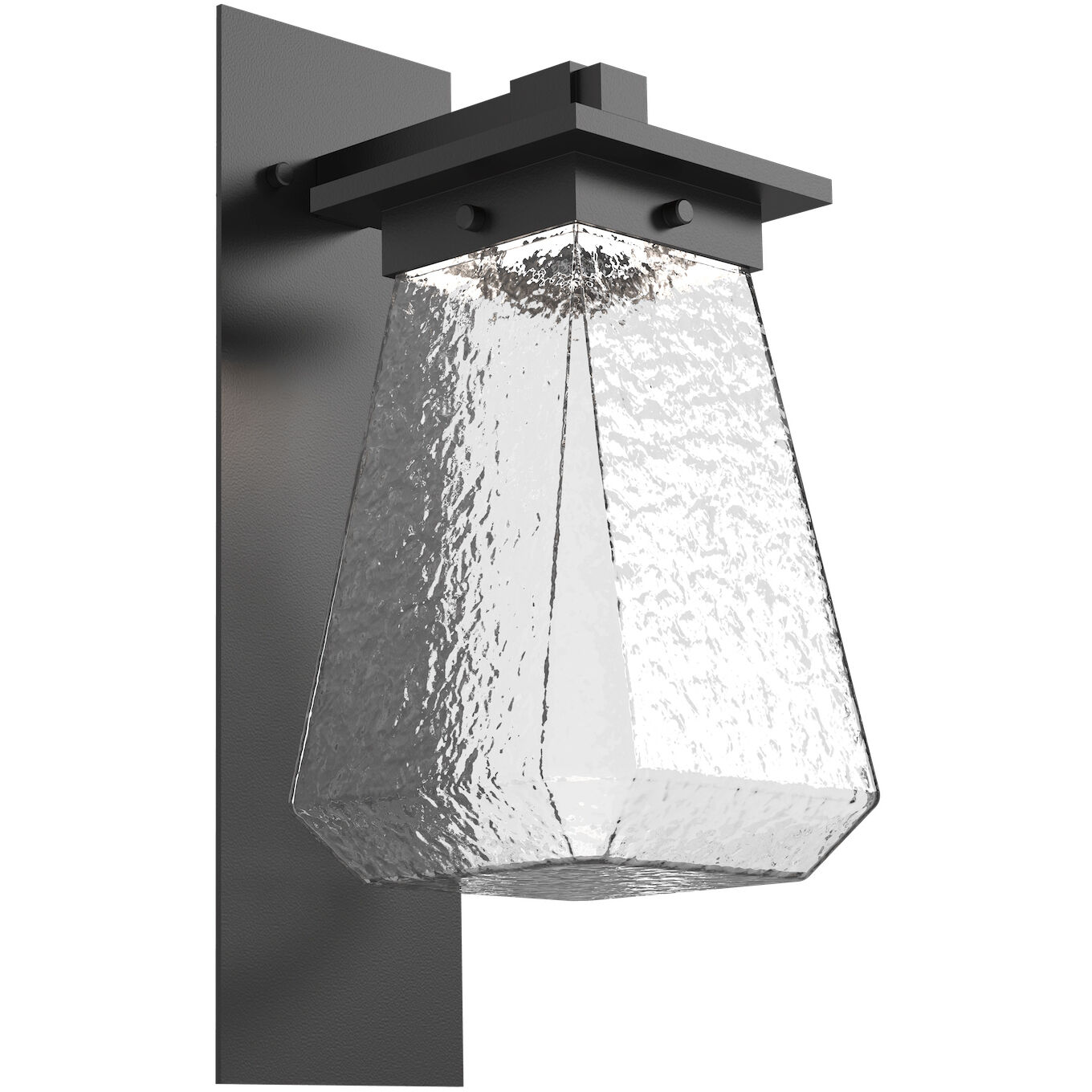 Outdoor Chilled Glass LED Argento Grey Outdoor Sconce in 3000K LED, Beacon Arm  