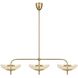 Fiorello 9 Light 54 inch Brushed Gold Linear Chandelier Ceiling Light