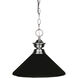 Pendant Lights 1 Light 14 inch Brushed Nickel Pendant Ceiling Light in 3, Matte Black Steel