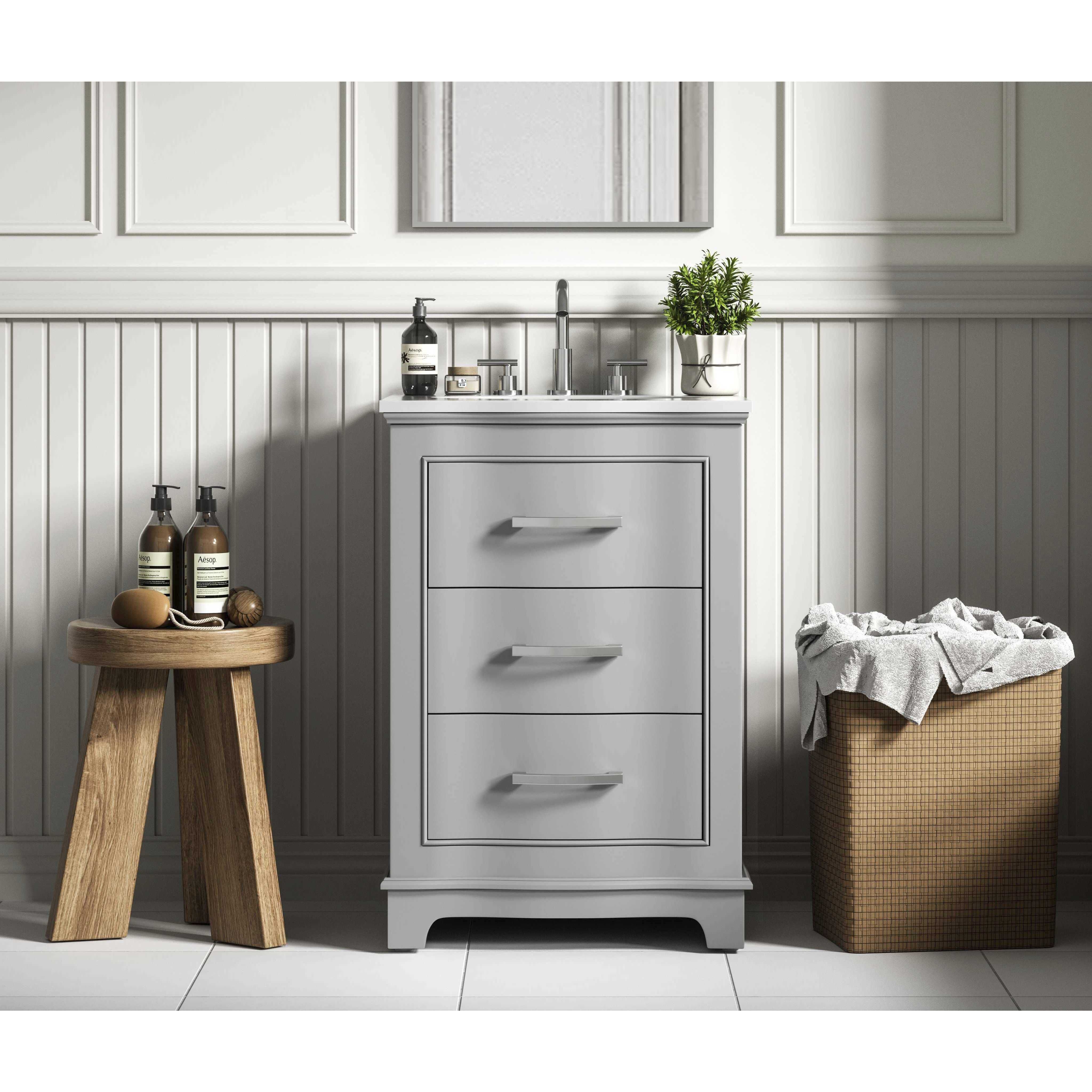 Knox 24 X 34 inch Grey Bathroom Vanity Cabinet