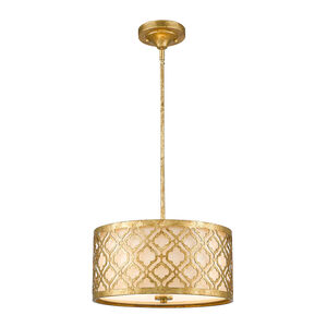 Arabella 2 Light 14 inch Distressed Gold Pendant Ceiling Light, Gilded Nola