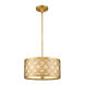 Arabella 2 Light 14 inch Distressed Gold Pendant Ceiling Light, Gilded Nola