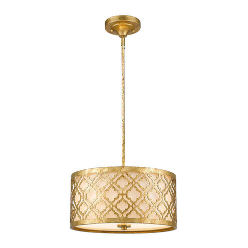 Arabella 2 Light 14 inch Distressed Gold Pendant Ceiling Light, Gilded Nola