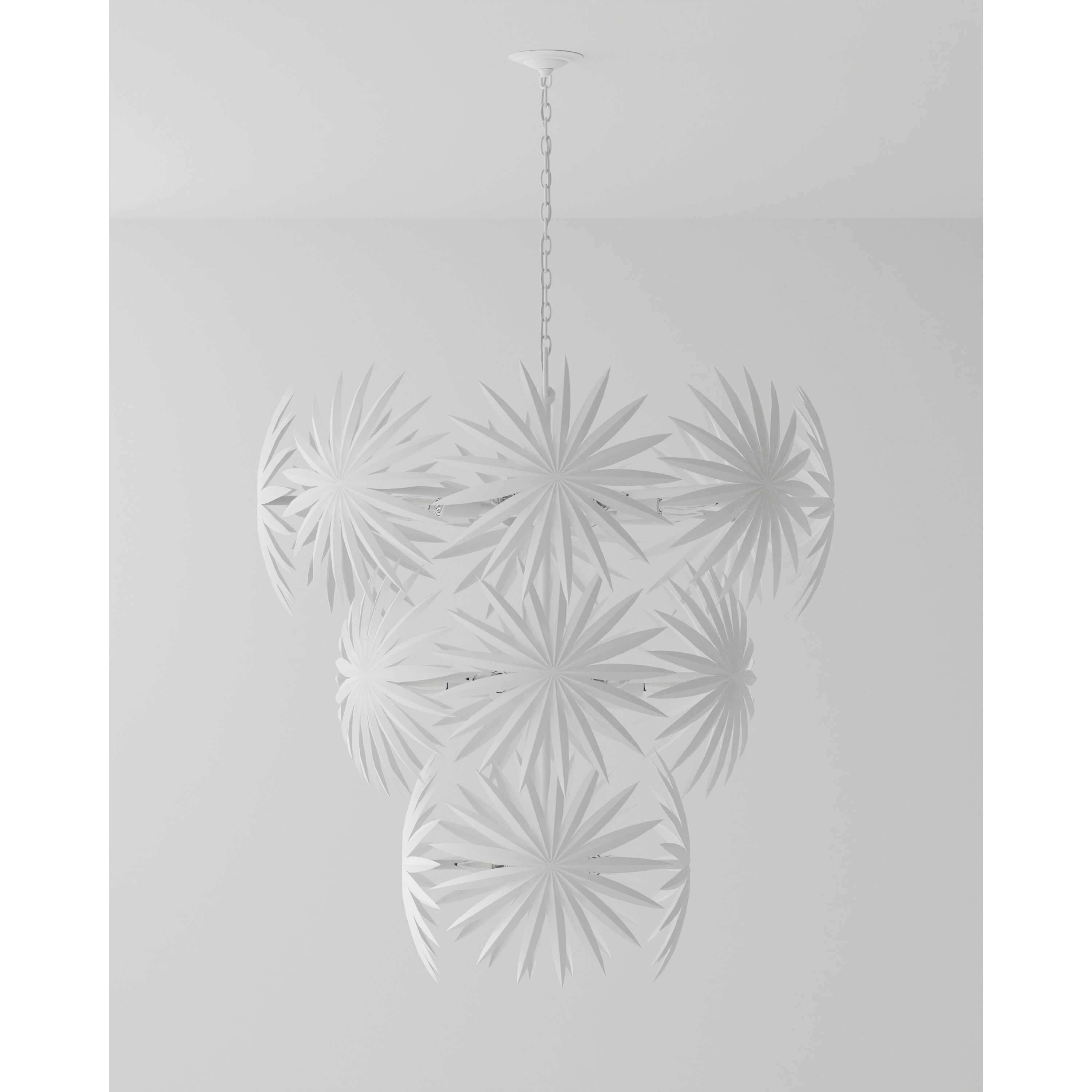 Bismarkia 13 Light 43.5 inch Gesso White Chandelier Ceiling Light, Large, Marjorie Skouras Collection