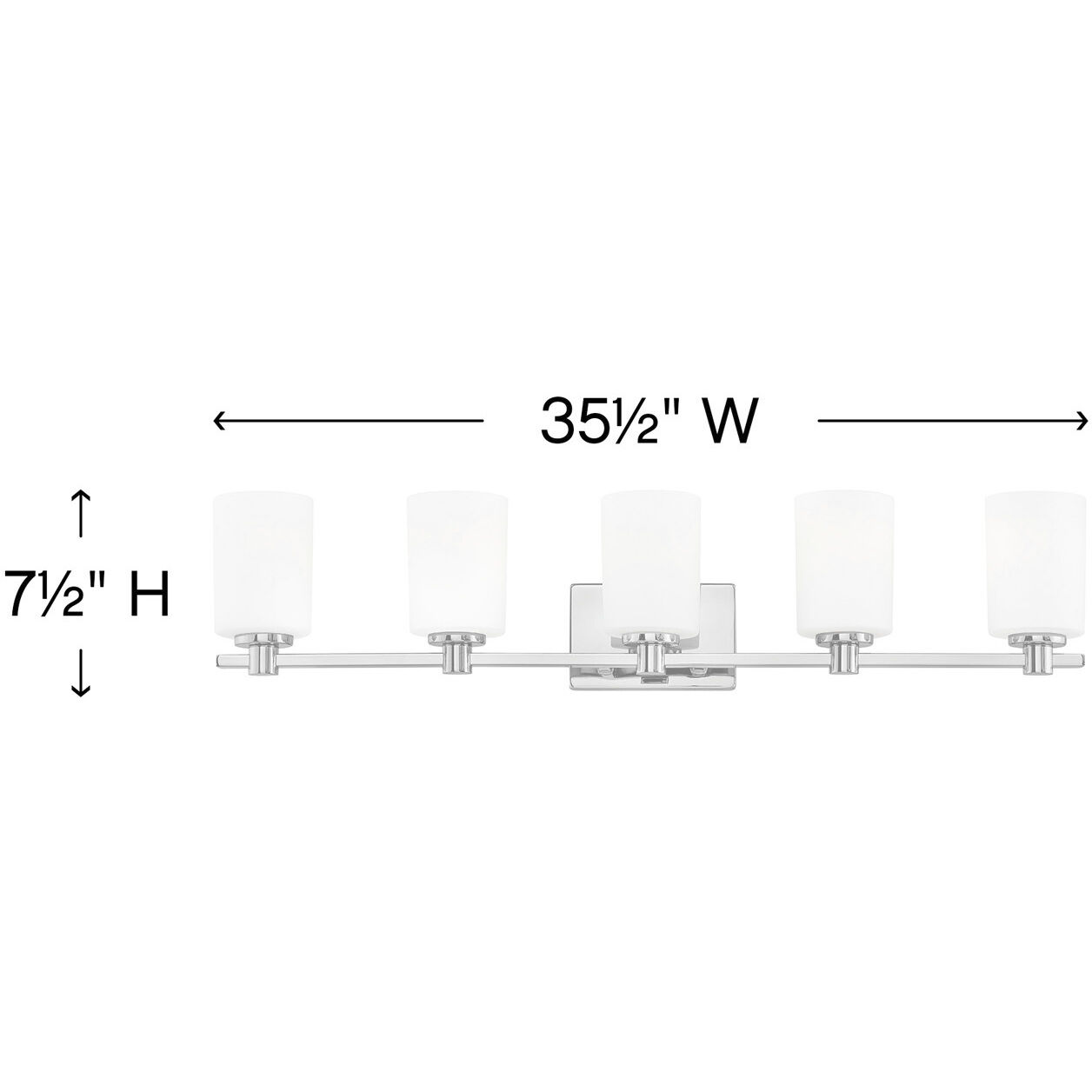 Karlie 5 Light 35.5 inch Chrome Vanity Light Wall Light