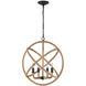 Marina 4 Light 22.75 inch Natural Black Chandelier Ceiling Light
