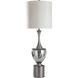 Ward 55 inch 150.00 watt Smoke Finished Glass With Pewter Metal Finish Table Lamp Portable Light