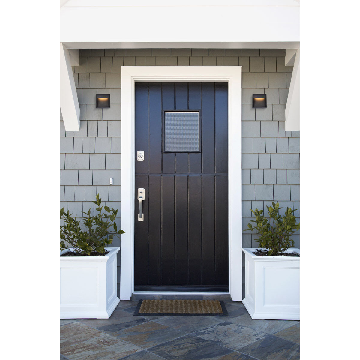 Raine 7 inch Black Outdoor Wall Light