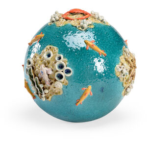 Wildwood Hand Sculpted/Multi Color Glazes Sea Sphere Accent
