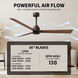 Atlas Alessandra 56 inch Textured Bronze with Walnut Tone Blades Ceiling Fan