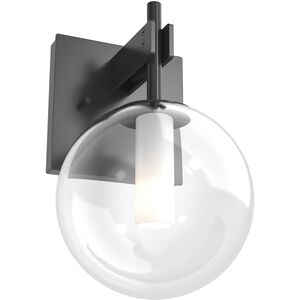 Courcelette 1 Light Graphite Sconce Wall Light in Clear Glass
