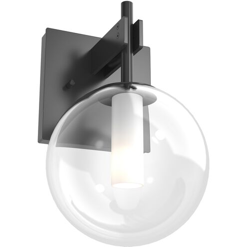 Courcelette 1 Light Graphite Sconce Wall Light in Clear Glass