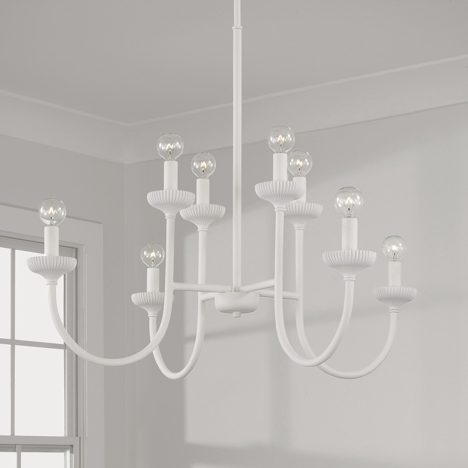 Mallory 8 Light 32.5 inch Ceramic White Chandelier Ceiling Light