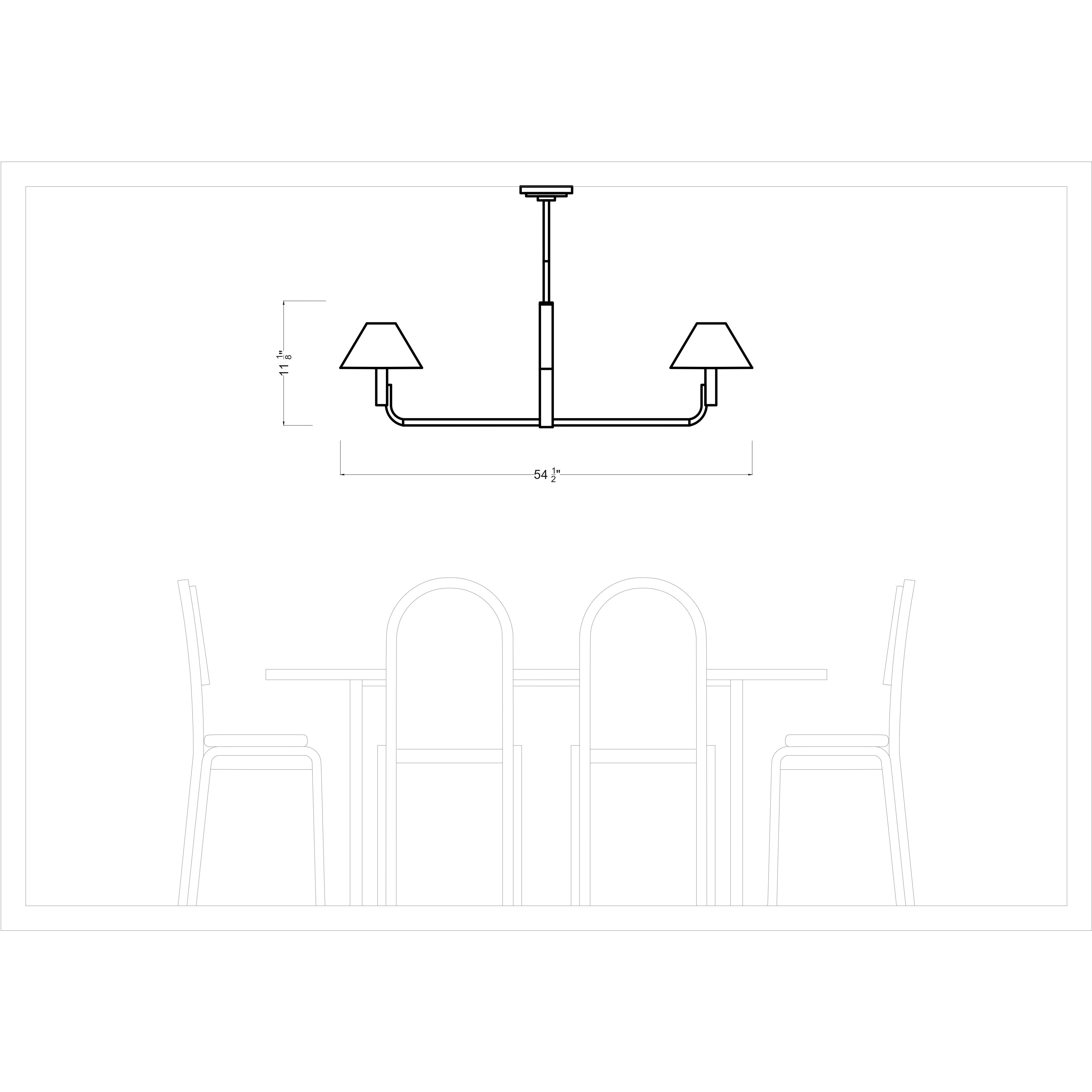 Sean Lavin Colfax 2 Light 54.5 inch Aged Iron Linear Chandelier Ceiling Light