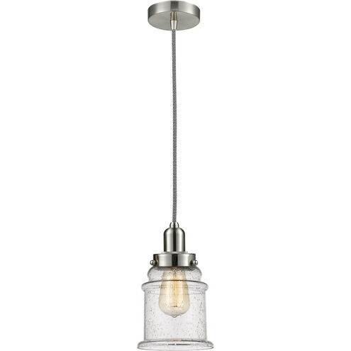 Whitney Canton 1 Light 8 inch Satin Nickel Mini Pendant Ceiling Light in Zebra, Whitney