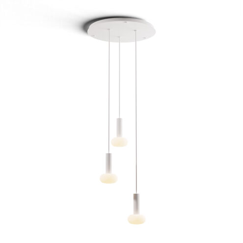 Combi LED 18 inch Matte White Pendant Ceiling Light, Suspension / Flush Mount 2-in-1