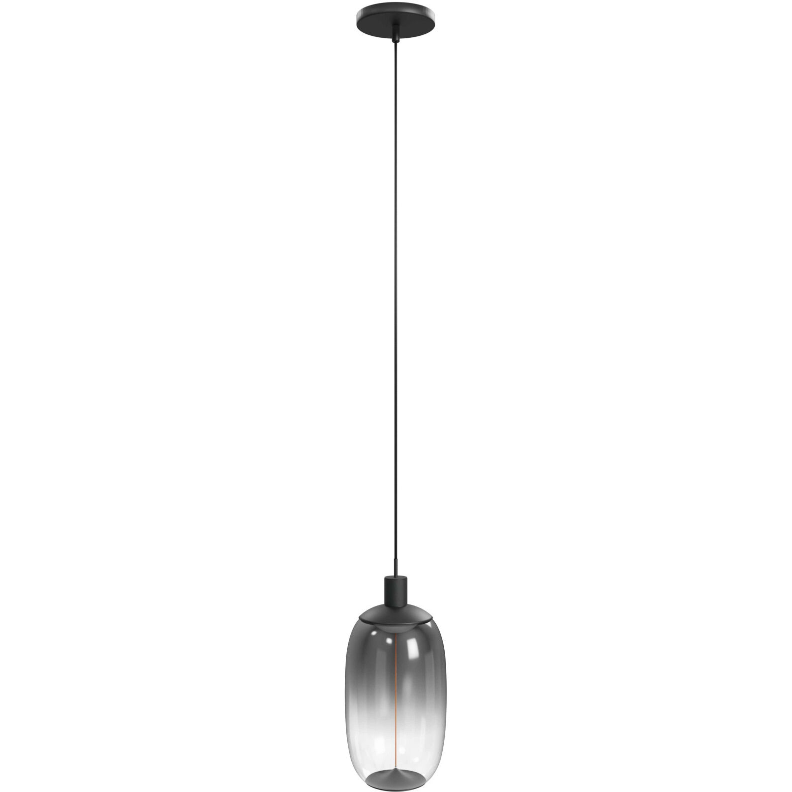 Monaco LED 8 inch Black+Smoky Pendant Ceiling Light
