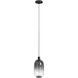 Monaco LED 8 inch Black+Smoky Pendant Ceiling Light