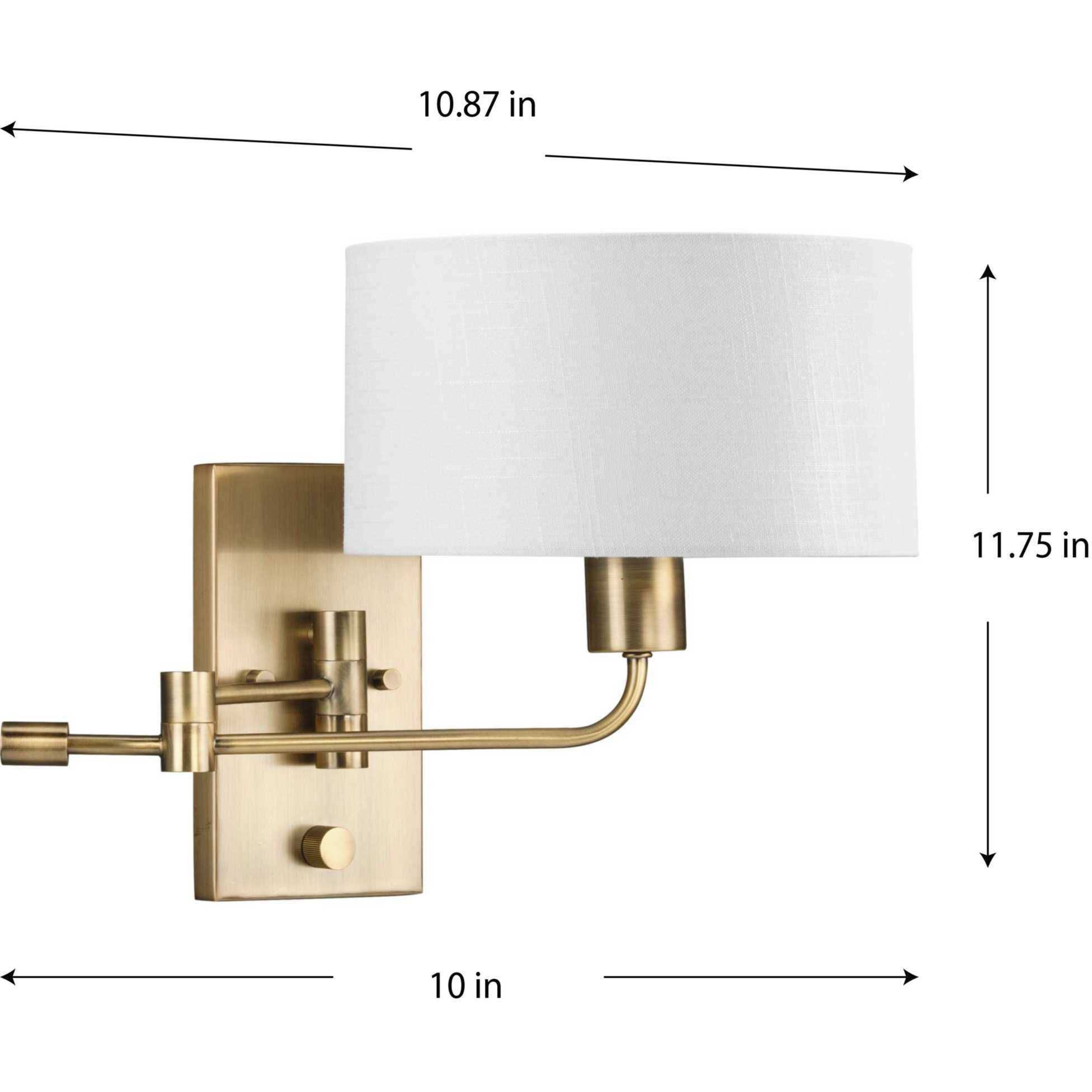 Carrick 1 Light 11 inch Vintage Brass Wall Light