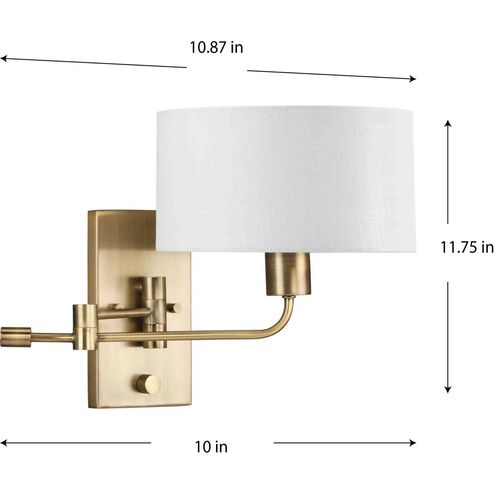 Carrick 1 Light 11 inch Vintage Brass Wall Light