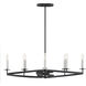Monteray 8 Light 38 inch Black with Satin Nickel Linear Chandelier Ceiling Light
