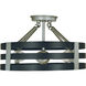 Luxe 6 Light 15 inch Satin Pewter with Matte Black Semi-Flush Mount Ceiling Light