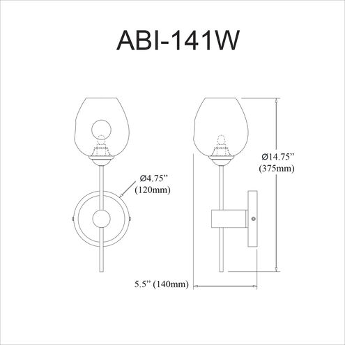 Abii 1 Light 4.75 inch Polished Chrome Decorative Wall Sconce Wall Light in Clear