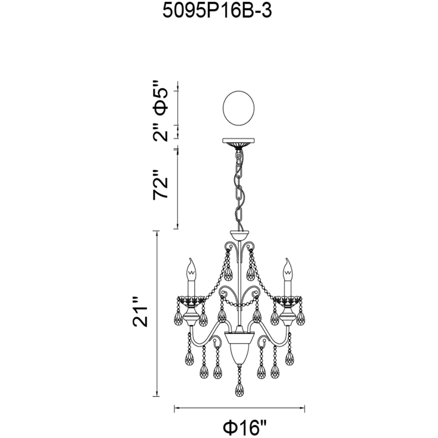 Keen 3 Light 16 inch Black Up Chandelier Ceiling Light