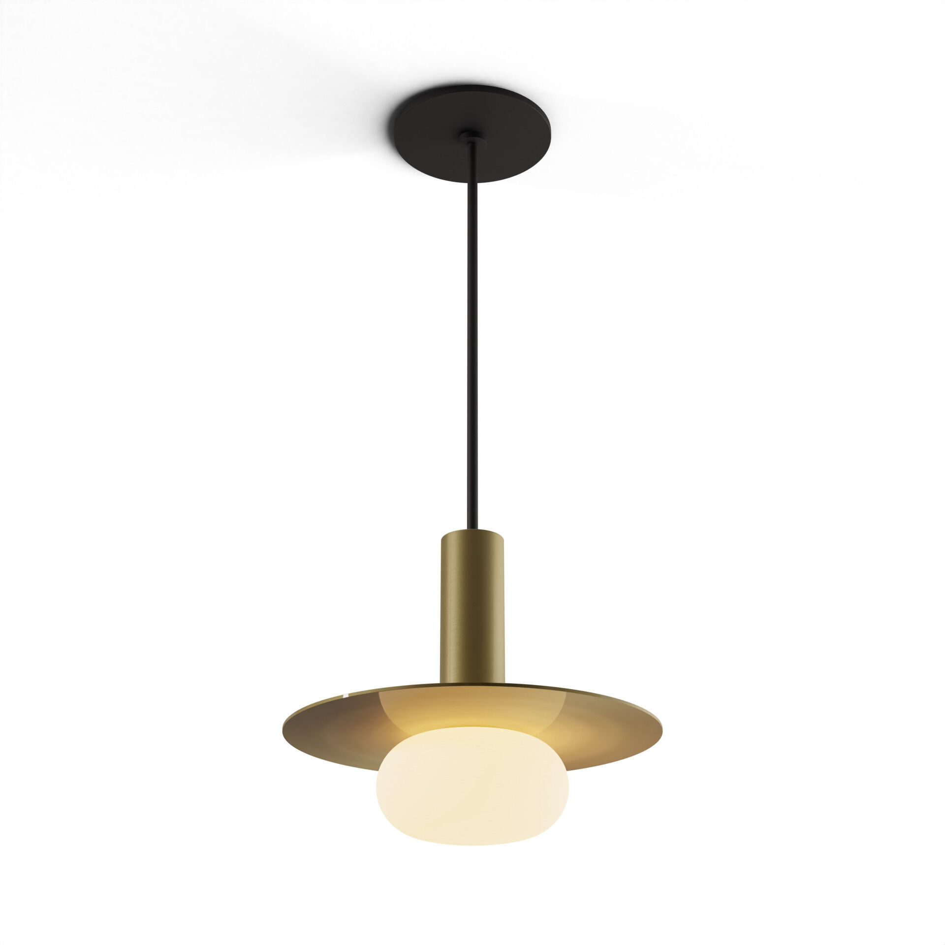 Combi LED 9 inch Brass Pendant Ceiling Light in Brass with Brass, Suspension / Flush Mount 2-in-1