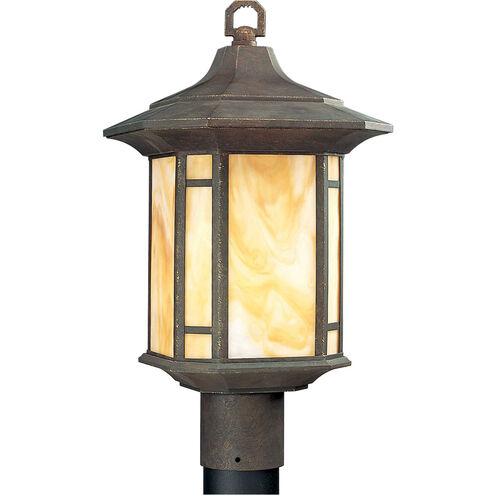Arts And Crafts 1 Light 18.13 inch Weathered Bronze Outdoor Post Lantern