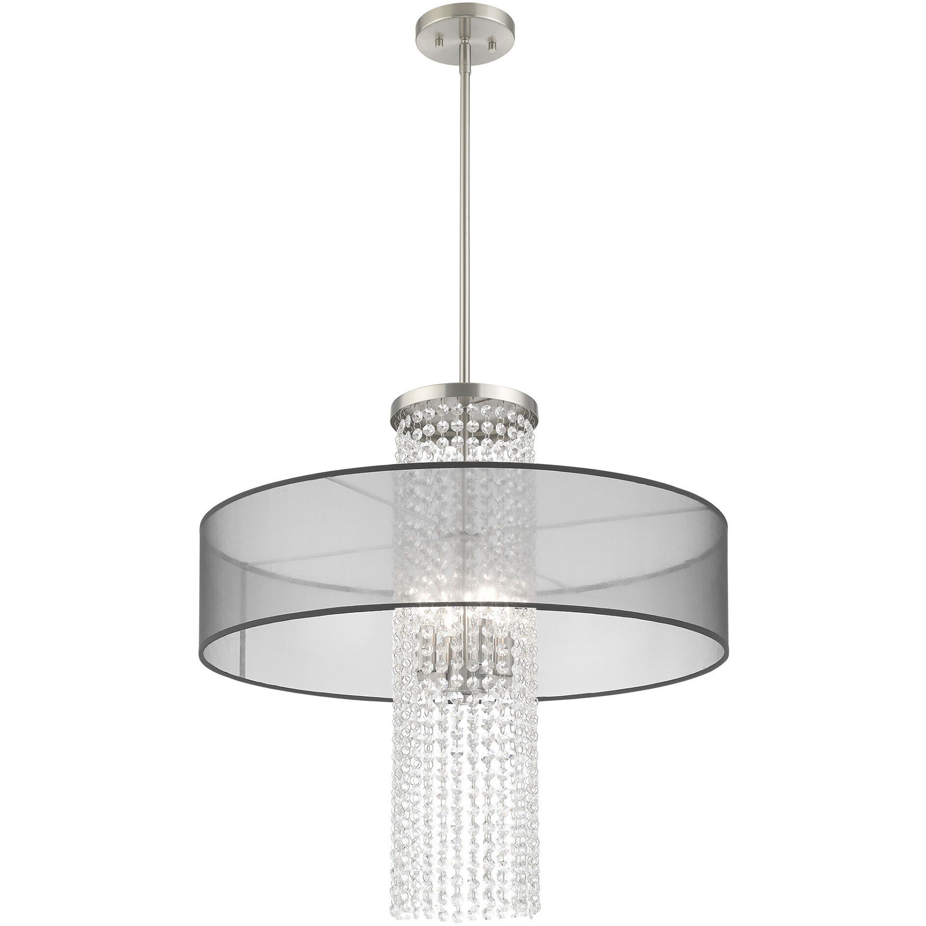 Bella Vista 4 Light 24 inch Brushed Nickel Pendant Chandelier Ceiling Light