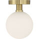 Michelle 7 inch Antique Brass Semi Flush Ceiling Light
