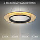 Center Stage LED 32 inch Black Gold Leaf Pendant Ceiling Light, dweLED