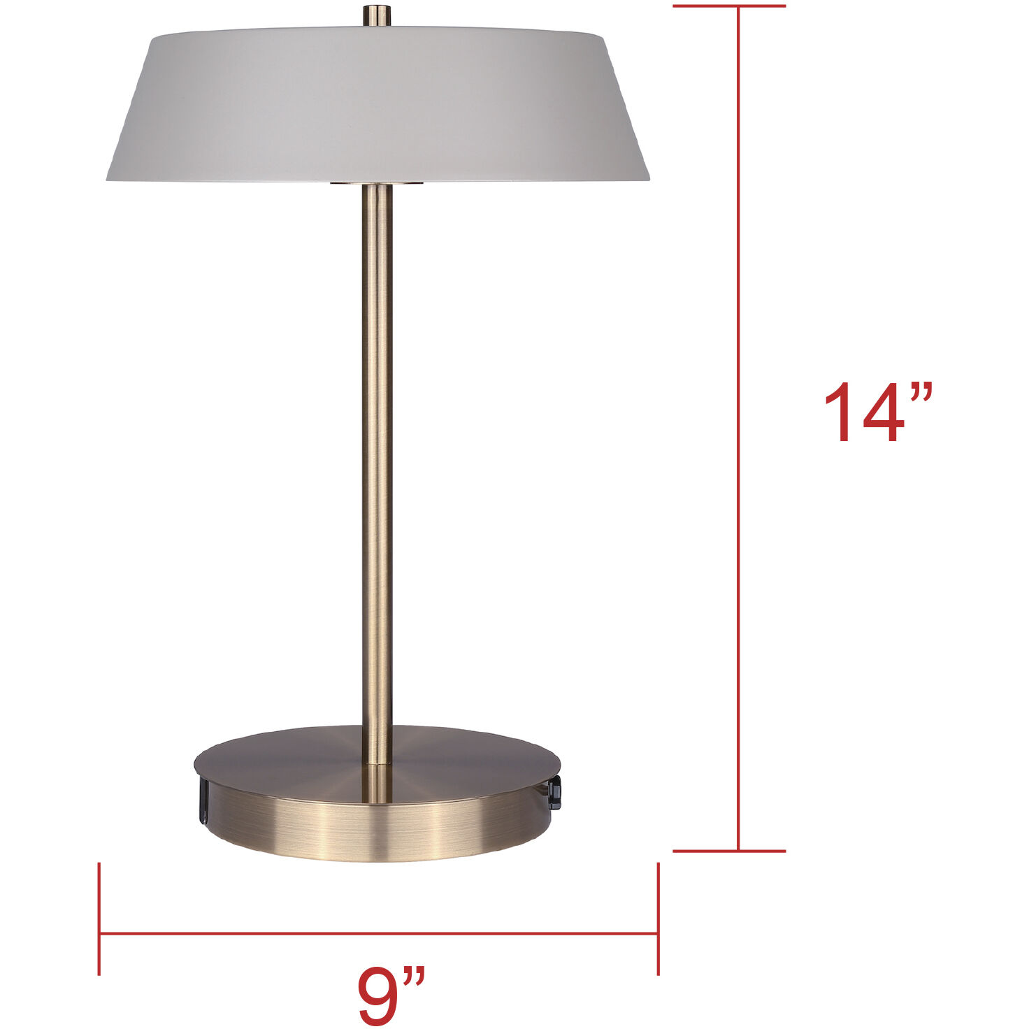 Jessa 14 inch 16.00 watt Gold Table Lamp Portable Light in Gray Metal
