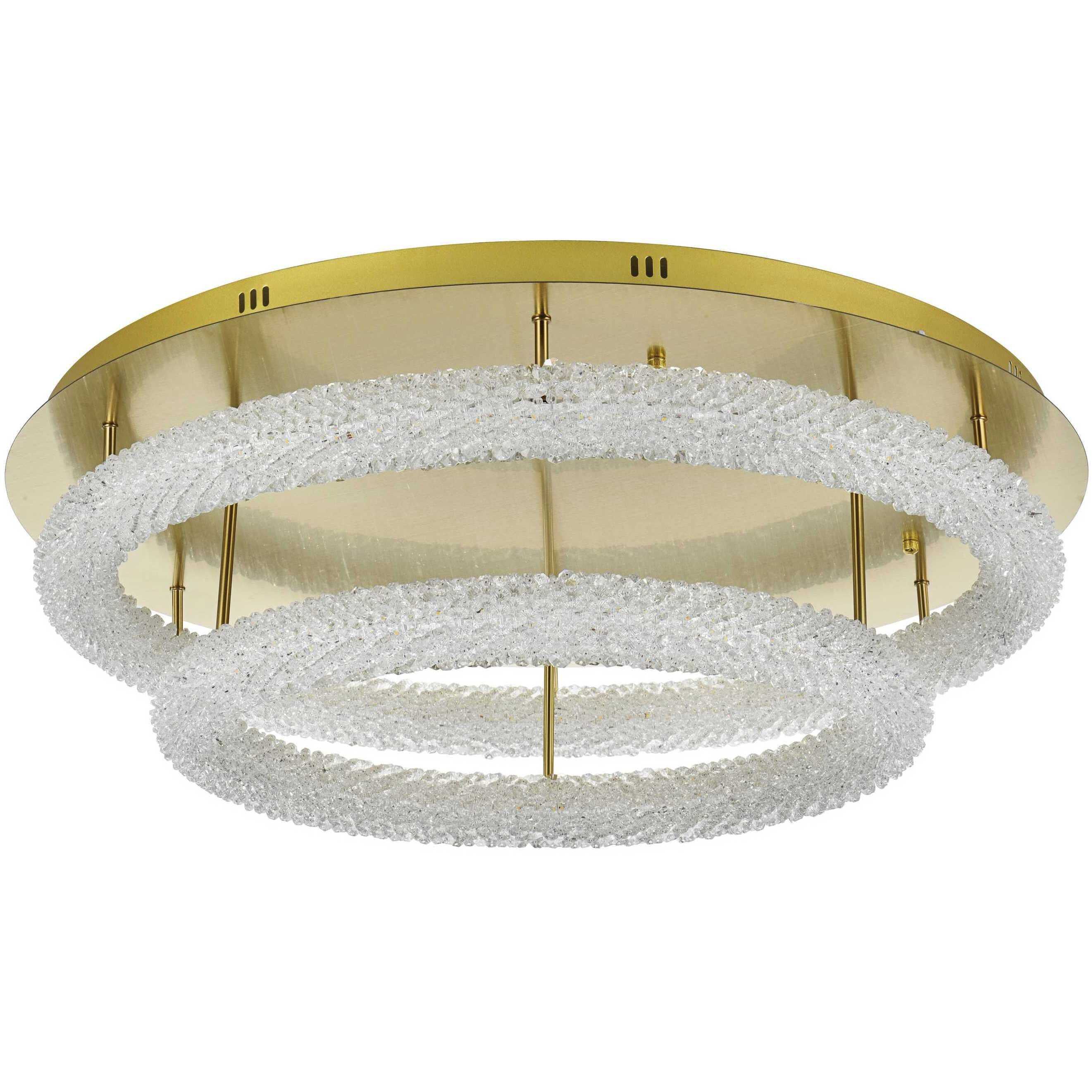 Bowen 2 Light 33.5 inch Satin Gold Flush Mount Ceiling Light