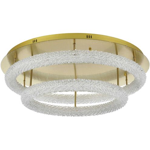 Bowen 2 Light 33.5 inch Satin Gold Flush Mount Ceiling Light