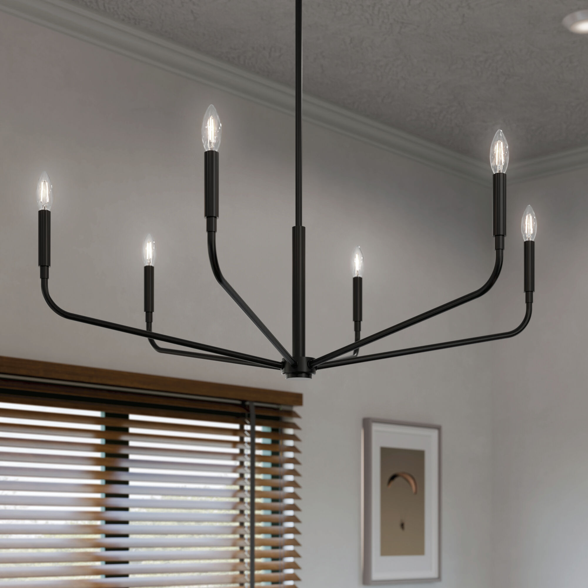 Madden 6 Light Black Chandelier Ceiling Light, 1 Tier Large