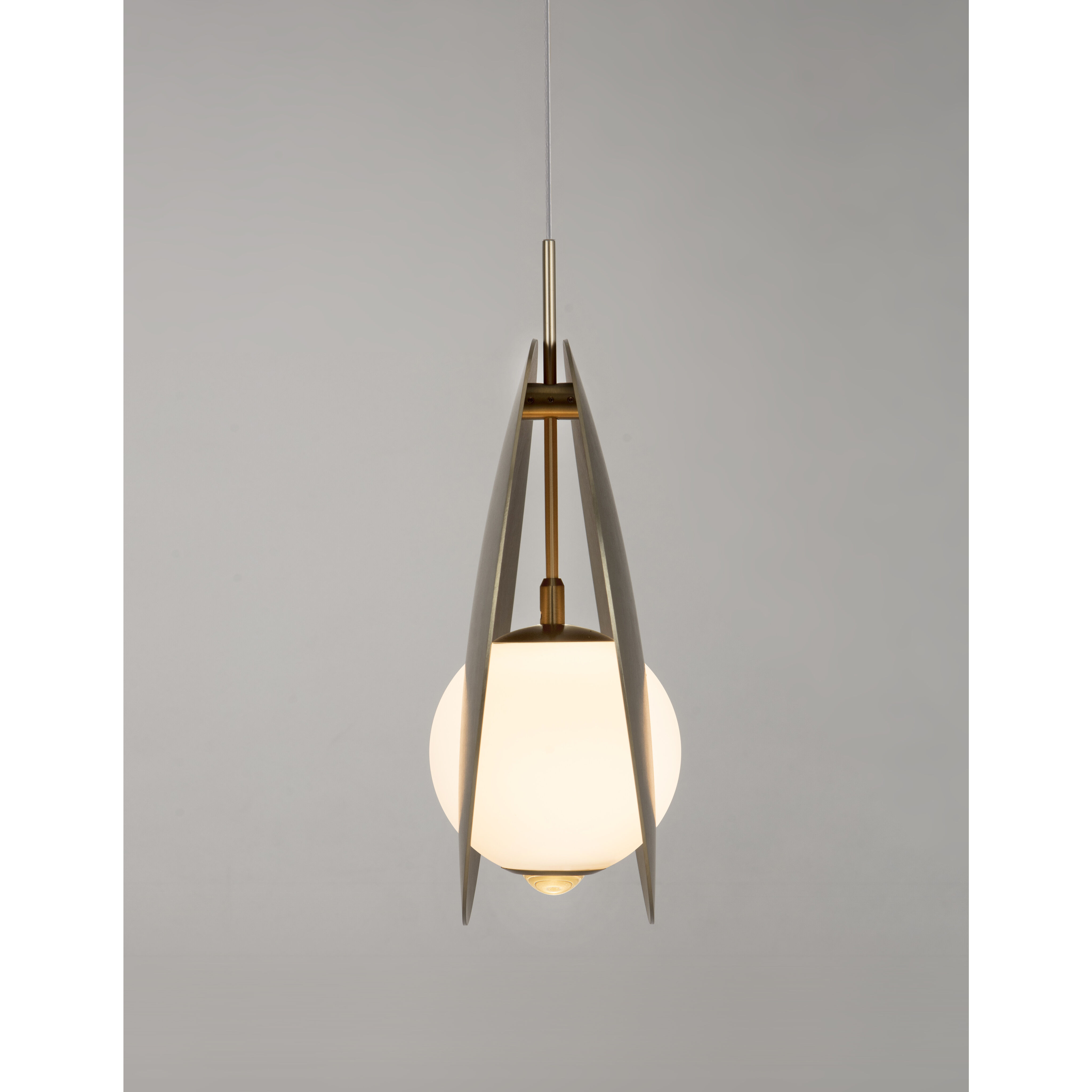 Perla LED 11 inch Satin Antique Brass Pendant Ceiling Light
