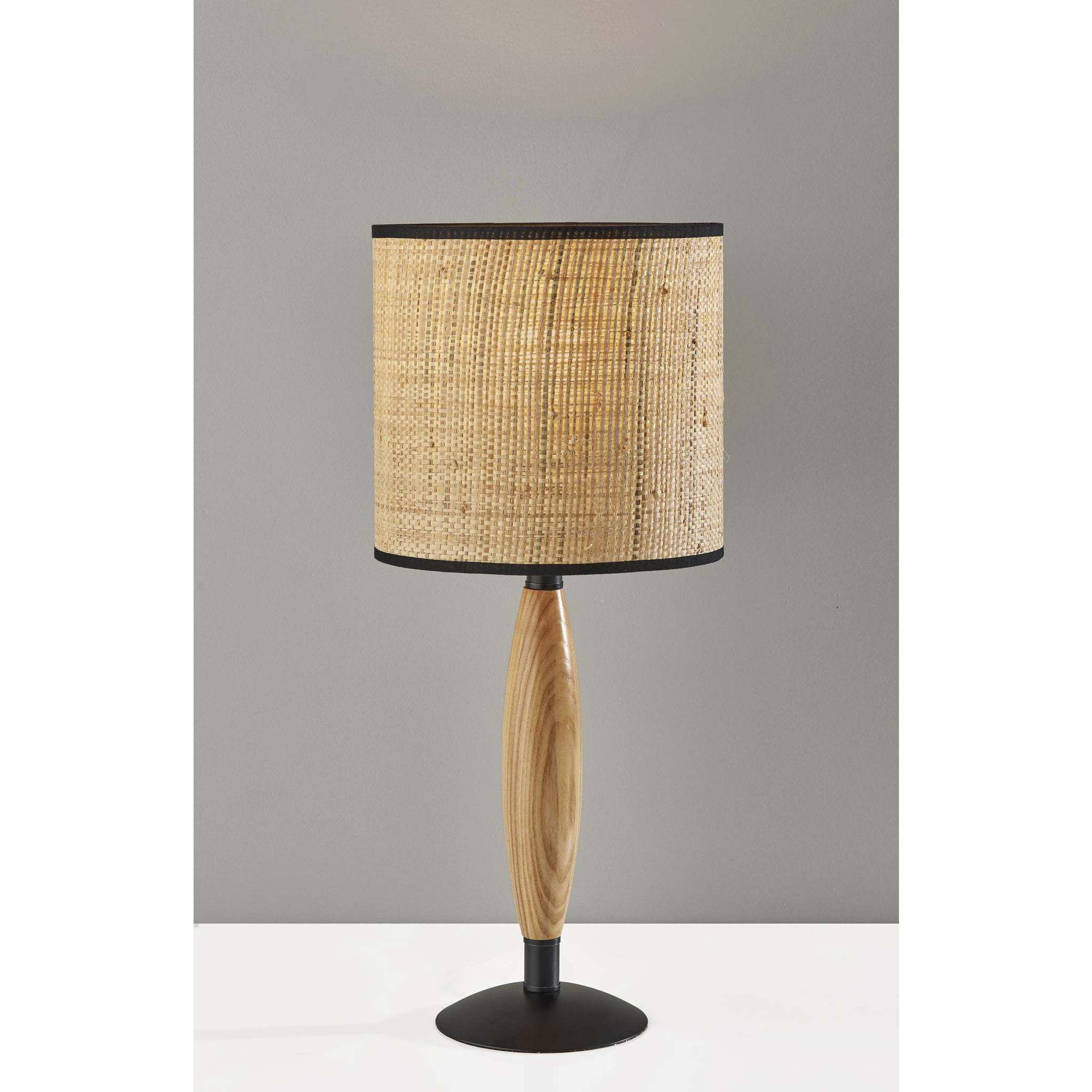 Cayman 22.5 inch 100.00 watt Black / Natural Wood Table Lamp Portable Light