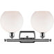 Ballston Athens 2 Light 16 inch Polished Chrome Bath Vanity Light Wall Light in Matte White Glass, Ballston