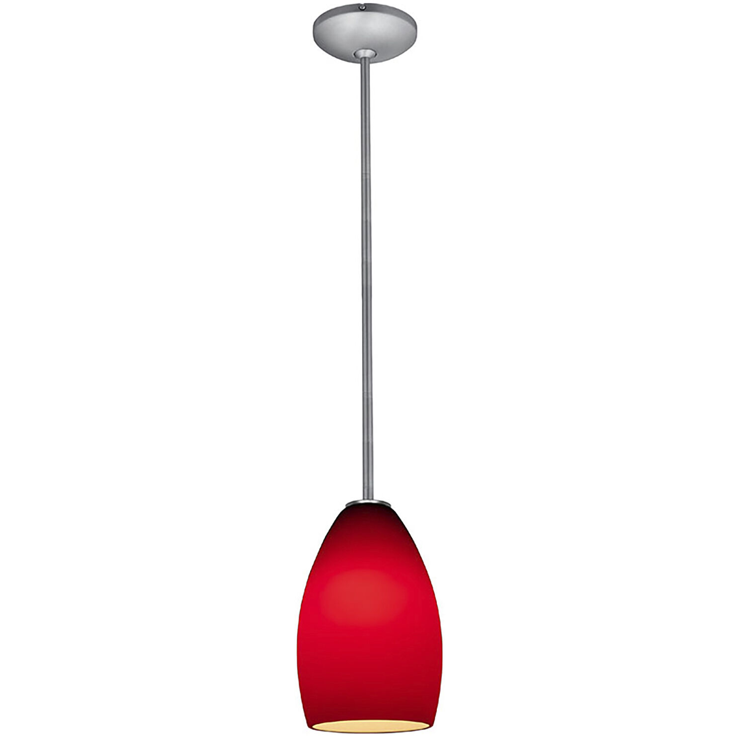 Champagne LED 5 inch Brushed Steel Pendant Ceiling Light in Red