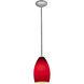 Champagne LED 5 inch Brushed Steel Pendant Ceiling Light in Red